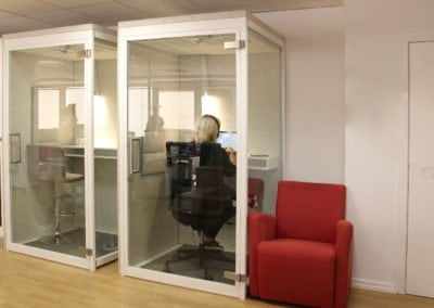 Cabine fonoisolanti in feltro per spazi di lavoro openspace