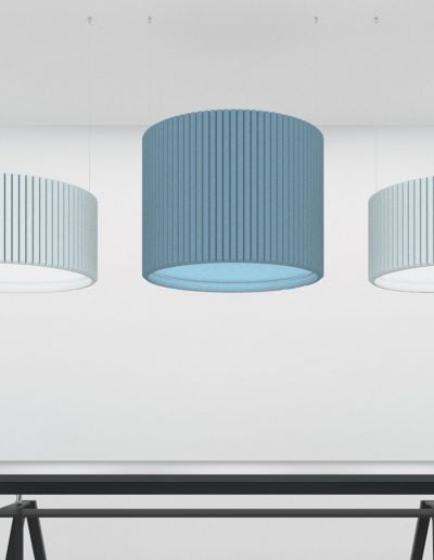 Luminaria acústica para oficina en fieltro de forma redonda varios tamaños