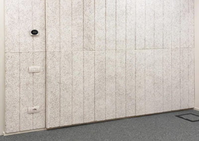 Paneles acústicos de diseño rectangulares blancos de madera